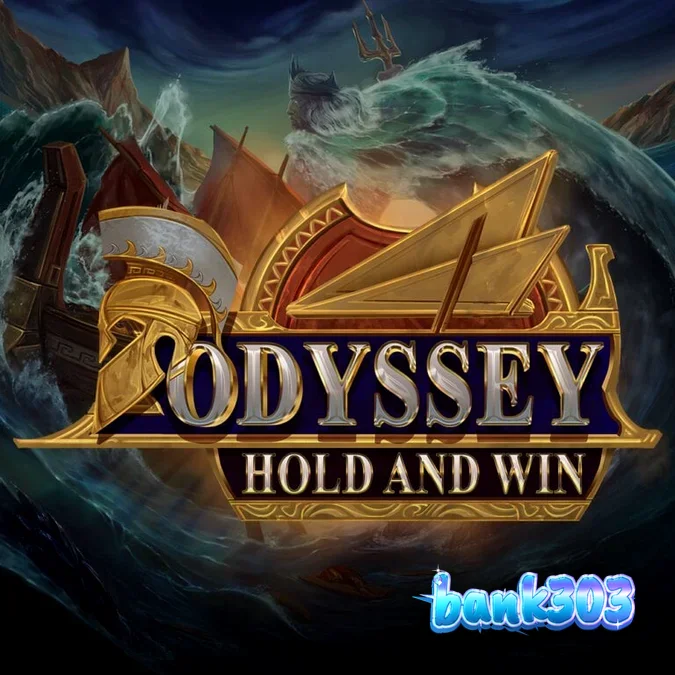 Tampilan visual grid permainan Odyssey Hold and Win dengan tema mitologi Yunani
